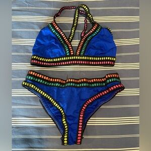 La Blanca Royal Blue Bikini with Neon Trim